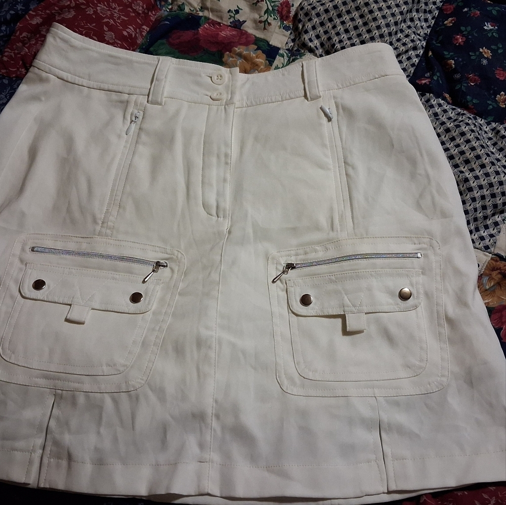 Elegant White High Low Skirt